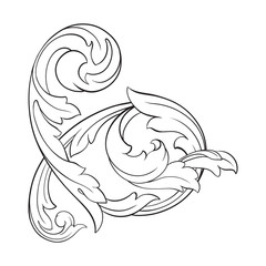 Classical baroque ornament vector 
