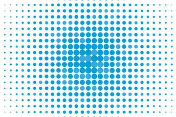 Fototapeta premium Abstract futuristic halftone pattern. Comic background. Dotted backdrop with circles, dots, point large scale. Blue color