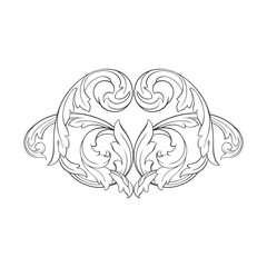 Classical baroque ornament vector 