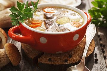 Homemade mushroom soup