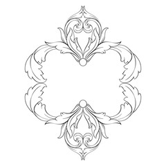Classical baroque ornament vector 