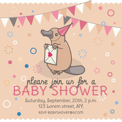 Obraz premium Baby shower invitation template.