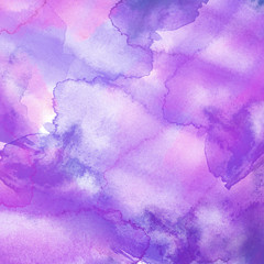 Watercolor background. Watercolor abstract spot, splash of paint, blot, divorce, color. Vintage pattern for different design and decoration. Pink, purple paint color. Bright stylish design.
