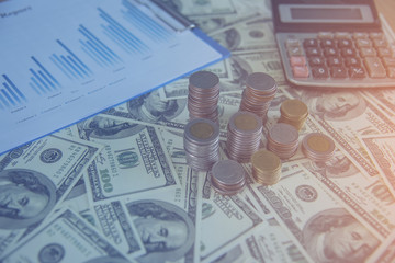 Financial and business chart and graphs