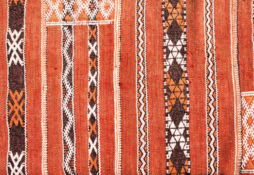 Texture of berber traditional wool carpet, Morocco, Africa