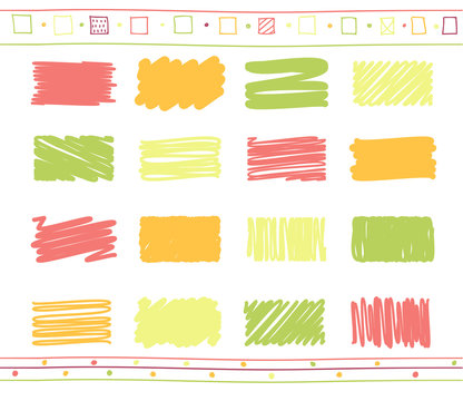 Vector set of scribble elements