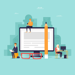 Internet Forum. Technologies. Flat design vector illustration.