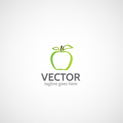 Vector Green apple logo.