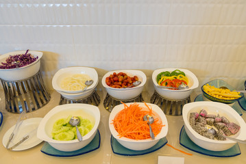Vegetable salad in a bowl for breakfast.