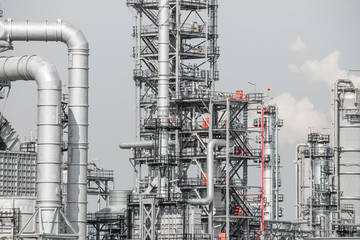 Industrial zone,The equipment of oil refining,Close-up of industrial pipelines of an oil-refinery...