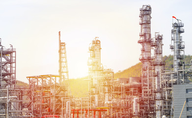 Industrial zone,The equipment of oil refining,Close-up of industrial pipelines of an oil-refinery...