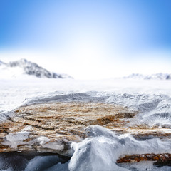 stone space and sky of blue 