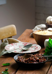 MUSHROOM and  WALNUT SPICY  BOLOGNESE