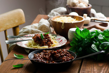 MUSHROOM and  WALNUT SPICY  BOLOGNESE