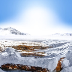 stone space and sky of blue 