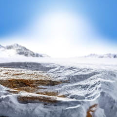 stone space and sky of blue 