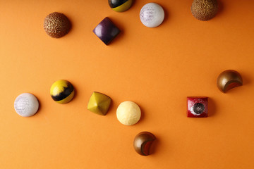 Variety of chocolate truffles