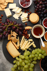 Cheese platter on slate