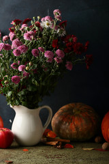 Flowers in white vase