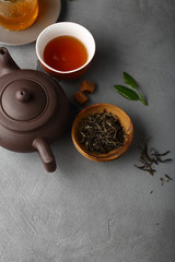 Tea on loft background