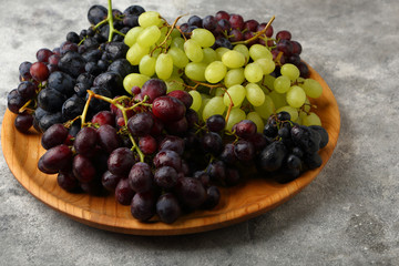 Fresh Grapes mix on plate