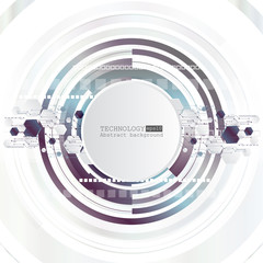 Abstract technology background with various technological elements. Vector illustration.