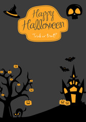 Trick or treat party poster. Happy Halloween