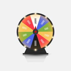 Bright fortune wheel gamble game illustration. Spin the wheel daily bonus