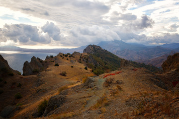 Rocks of the extinct volcano KaraDag