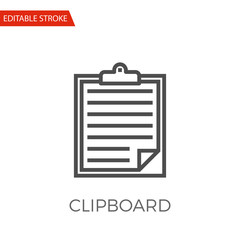 Clipboard Thin Line Vector Icon. Flat Icon Isolated on the White Background. Editable Stroke EPS file. Vector illustration.