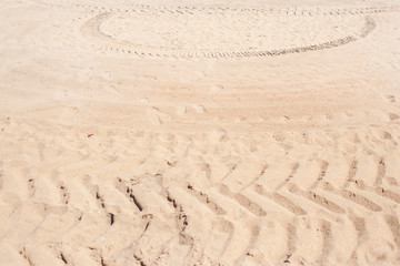 Fototapeta na wymiar Beach Sand in summer day with copy space. Sandy Beach Textured Background..
