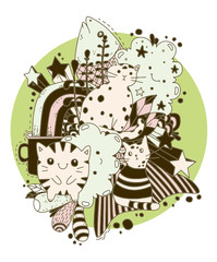 Cats doodle