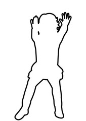 Obraz premium contours of a little girl dancing
