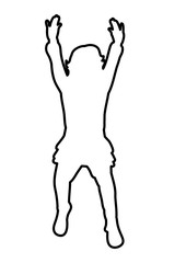 contours of a little girl dancing