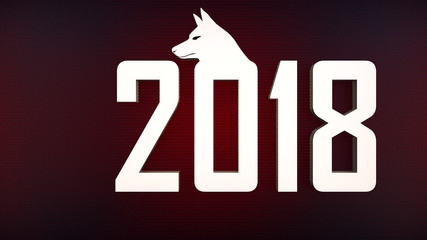 3d render 2018 on a dark background