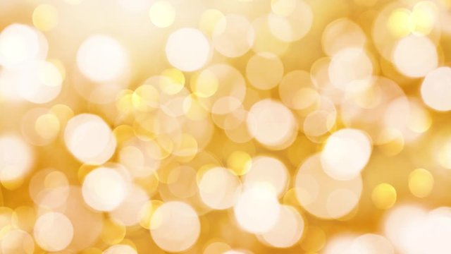 Seamless loop - Golden holiday bokeh lights background, HD video