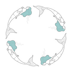 Mermaids ine art illustration.