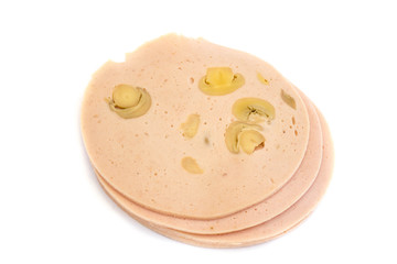 champignonpastete champignonwurst championgnon isoliert freigestellt auf weißen Hintergrund, Freisteller