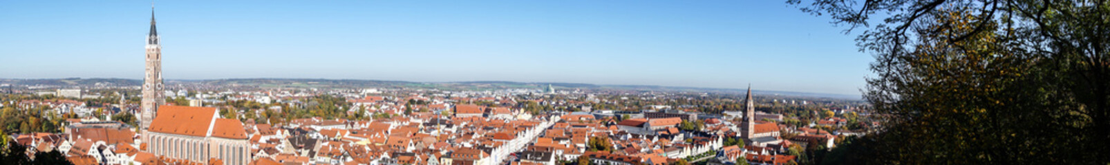 Naklejka na ściany i meble Panorama von Landshut in Bayern