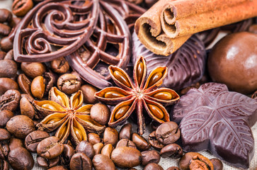 Various chocolate and anise