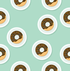 donut on white plate pattern