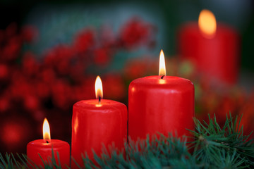 Obraz na płótnie Canvas Red Christmas candles