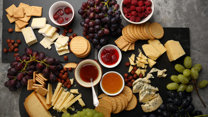 cheeses and fruits