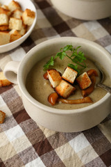 Cream soup in bowl