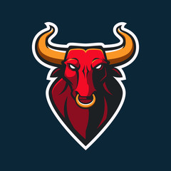 Mascot bull logotype design. Eps10 vector illustration.