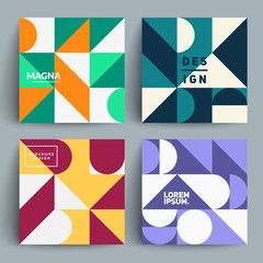 Set of trendy pattern cards. Minimal geometric design. Eps10 vector.