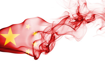 China flag smoke