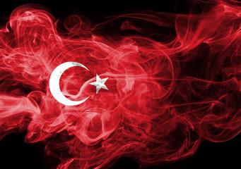 Turkey flag smoke