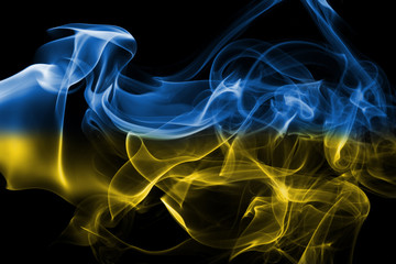 Ukraine national smoke flag