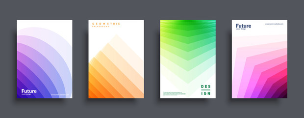 Geometric covers design. Colorful shapes multiply. Eps10 vector.